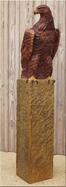 Attila Adler eagle steinadler  motors�genkunst kettens�ge schnitzen jochen adam holzwerker