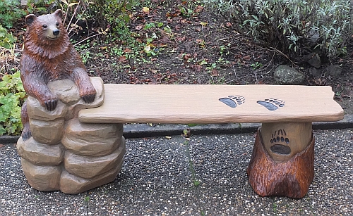 b�r bear bank b�renbank schnitzen motors�ge kettens�gen holz garten jochen adam holzwerker
