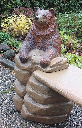 b�r bear bank b�renbank schnitzen motors�ge kettens�gen holz garten jochen adam holzwerker