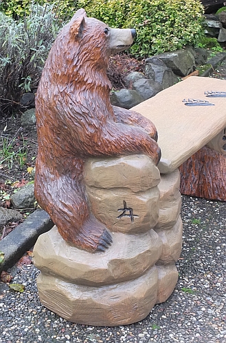 b�r bear bank b�renbank schnitzen motors�ge kettens�gen holz garten jochen adam holzwerker