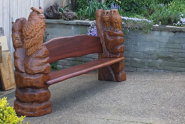 eiche bank eichebank schnitzen motors�ge kettens�gen holz garten jochen adam holzwerker