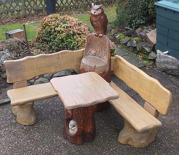 bank Eule Eckbank schnitzen motors�ge kettens�gen holz garten jochen adam holzwerker