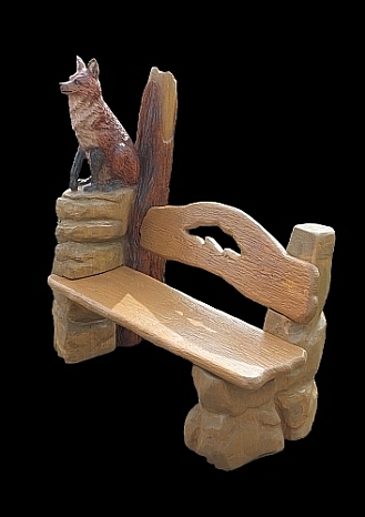 bank fuchs fuchsbank  schnitzen motors�ge kettens�gen holz garten jochen adam holzwerker