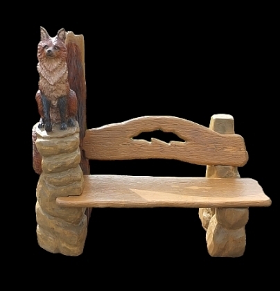 bank fuchs fuchsbank schnitzen motorsäge kettensägen holz garten jochen adam holzwerker