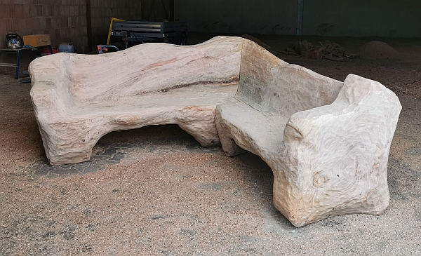 bank eckbank eiche schnitzen motors�ge kettens�gen holz garten jochen adam holzwerker