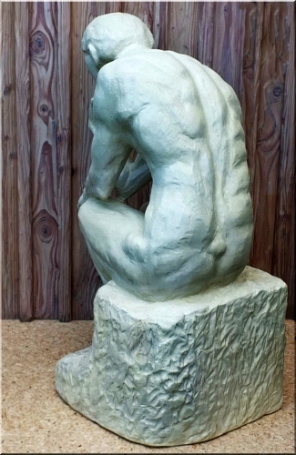 der denker der denker jochen adam motors�ge holz geschnitzt holzwerker