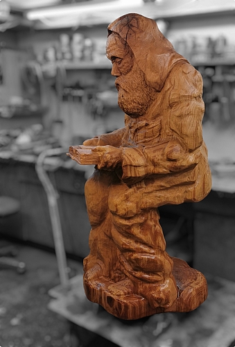 einsiedler, alter mann, holz mensch m�nch motors�ge kettens�ge chainsaw jochen adam holzwerker