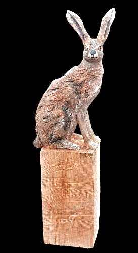 feldhase Hase rabitt holzwerker brown hare chainsaw motors�ge kettens�ge jochen adam