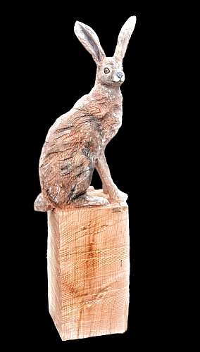 feldhase Hase rabitt holzwerker brown hare chainsaw motors�ge kettens�ge jochen adam