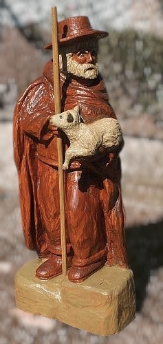 hirte sheperd lamb  motors�ge kettens�ge schnitzen jochen adam holzwerker