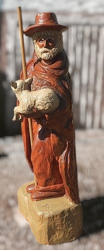 hirte sheperd lamb  motors�ge kettens�ge schnitzen jochen adam holzwerker