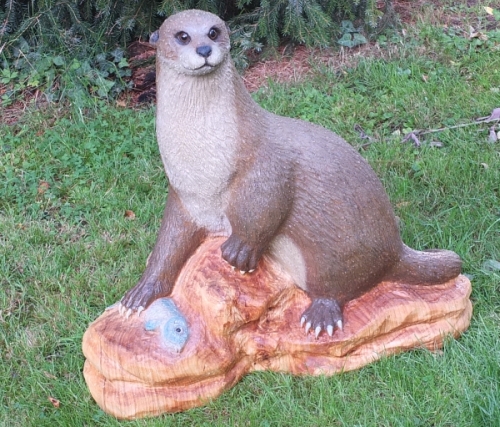 otter fischotter holz schnitzen motors�ge kettens�ge holzwerker carving