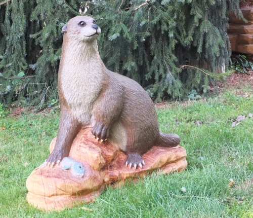 otter fischotter holz schnitzen motors�ge kettens�ge holzwerker carving