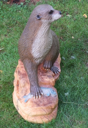 otter fischotter holz schnitzen motors�ge kettens�ge holzwerker carving