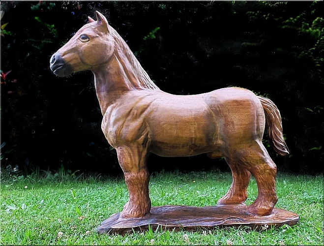 kaltblut pferd holz motors�ge kettens�ge schnitzen holzwerker jochen adam