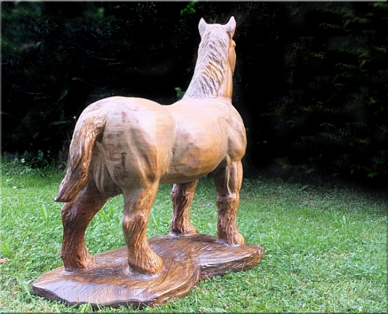 belgisches kaltblut kaltblut pferd holz motors�ge kettens�ge schnitzen holzwerker jochen adam