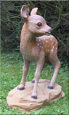 fawn rehkitz holz schnitzen motors�ge kettens�ge holzwerker garten