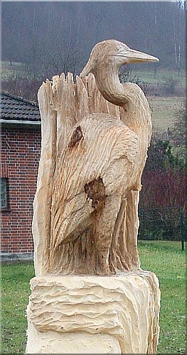 reiher heron holz schnitzen motors�ge kettens�ge holzwerker 