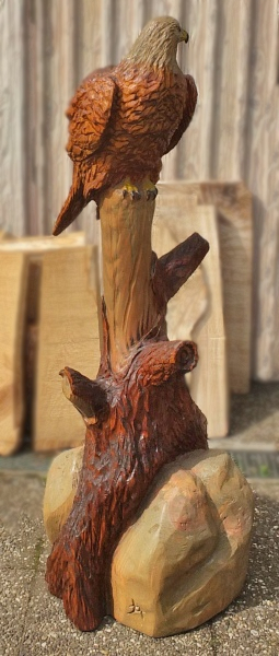 rotmilan gabelweihe holzwerker jochen adam motors�ge kettens�ge schnitzen holz figur skulptur