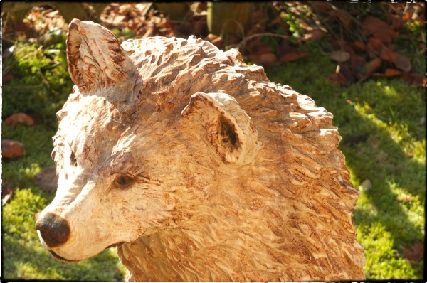 wolf holz geschnitzt motors�ge kettens�ge kunst holzwerker