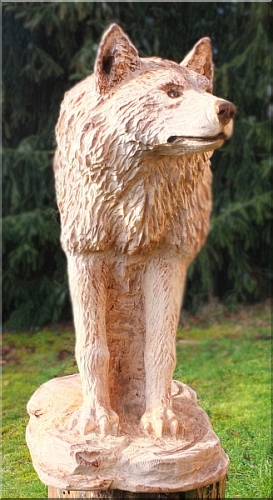wolf holz geschnitzt motors�ge kettens�ge kunst holzwerker