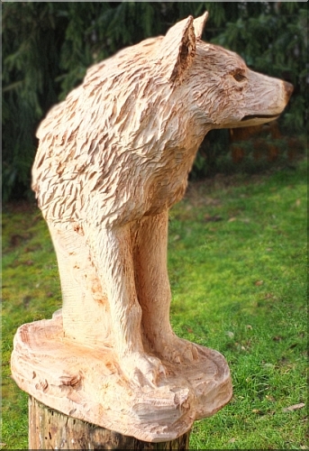 wolf holz geschnitzt motors�ge kettens�ge kunst holzwerker
