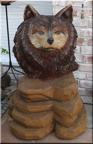 wolf holz geschnitzt motors�ge kettens�ge kunst holzwerker