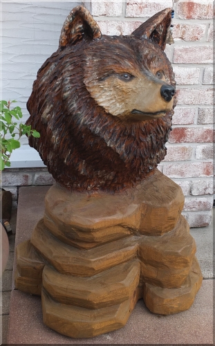 wolf holz geschnitzt motors�ge kettens�ge kunst holzwerker