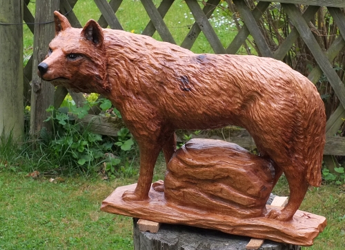 wolf holz geschnitzt motors�ge kettens�ge kunst holzwerker