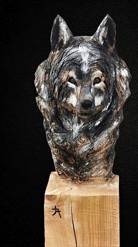 wolf holz geschnitzt motors�ge kettens�ge kunst holzwerker